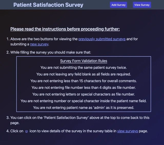 Patient Satisfaction Survey