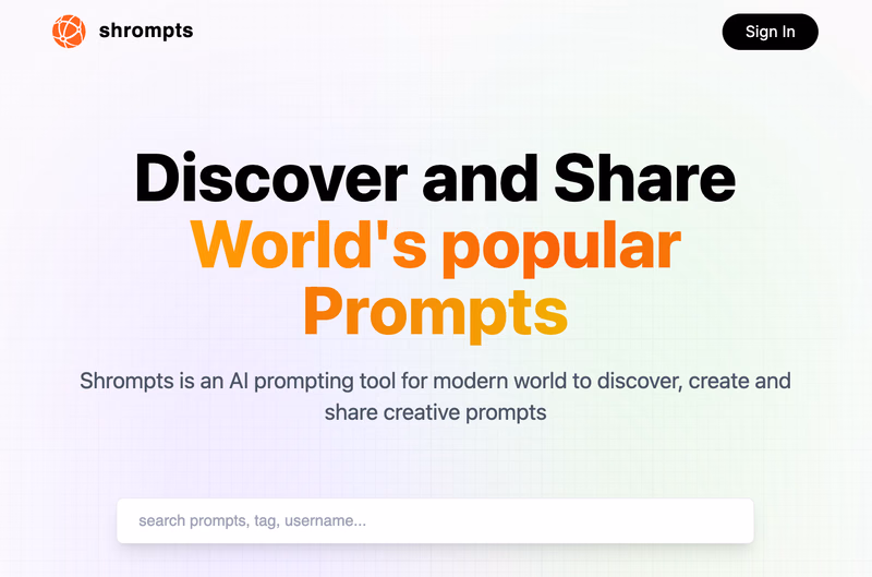 Shrompts (share AI prompts)